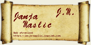 Janja Maslić vizit kartica